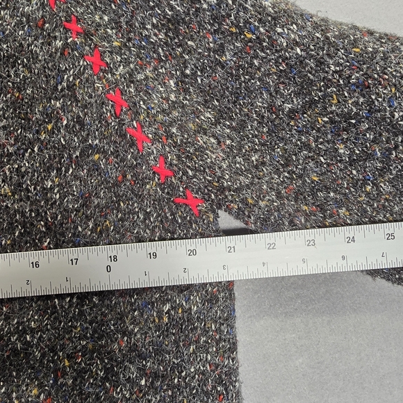 Northern Isles Sweater Women XL Gray Bulk Tweed Wool Blend Patch - Picture 5 of 13